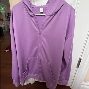 Jack Skellington Purple Zip-Up Hoodie size L